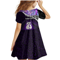 Personalised New Zealand Maori Family Matching Mermaid Dress and Hawaiian Shirt Manaia Paua Shell Purple LT7 - Polynesian Pride