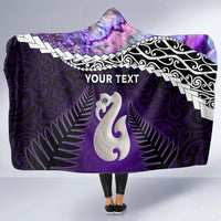 Personalised New Zealand Maori Hooded Blanket Manaia Paua Shell Purple LT7 - Polynesian Pride