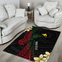 Personalized Papua New Guinea Area Rug Kundu Drum Motifs - Sepik Colors