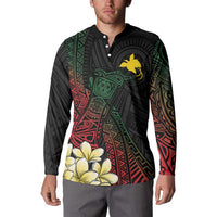 Personalized Papua New Guinea Button Sweatshirt Kundu Drum Motifs - Sepik Colors