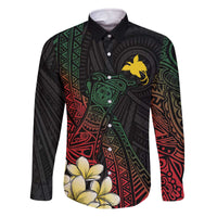 Personalized Papua New Guinea Family Matching Off The Shoulder Long Sleeve Dress and Hawaiian Shirt Kundu Drum Motifs - Sepik Colors