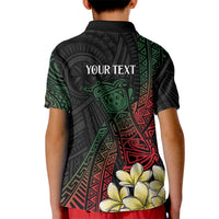 Personalized Papua New Guinea Kid Polo Shirt Kundu Drum Motifs - Sepik Colors