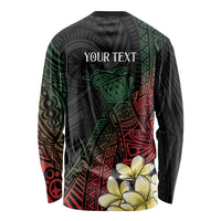 Personalized Papua New Guinea Long Sleeve Shirt Kundu Drum Motifs - Sepik Colors