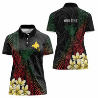 Personalized Papua New Guinea Women Polo Shirt Kundu Drum Motifs - Sepik Colors