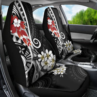 Bula Fiji Tagimaucia Mix Plumeria Masi Tapa Car Seat Cover Black LT7 - Polynesian Pride