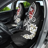 Bula Fiji Tagimaucia Mix Plumeria Masi Tapa Car Seat Cover Black LT7 - Polynesian Pride