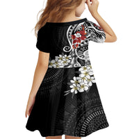 Bula Fiji Tagimaucia Mix Plumeria Masi Tapa Family Matching Puletasi and Hawaiian Shirt Black LT7 - Polynesian Pride