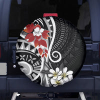 Bula Fiji Tagimaucia Mix Plumeria Masi Tapa Spare Tire Cover Black LT7 - Polynesian Pride