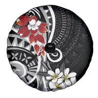 Bula Fiji Tagimaucia Mix Plumeria Masi Tapa Spare Tire Cover Black LT7 - Polynesian Pride