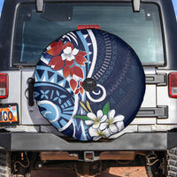 Bula Fiji Tagimaucia Mix Plumeria Masi Tapa Spare Tire Cover Blue LT7 Blue - Polynesian Pride