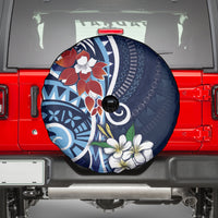 Bula Fiji Tagimaucia Mix Plumeria Masi Tapa Spare Tire Cover Blue LT7 - Polynesian Pride