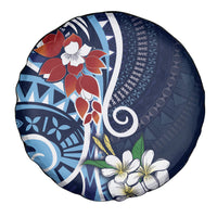 Bula Fiji Tagimaucia Mix Plumeria Masi Tapa Spare Tire Cover Blue LT7 - Polynesian Pride