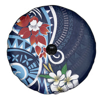 Bula Fiji Tagimaucia Mix Plumeria Masi Tapa Spare Tire Cover Blue LT7 - Polynesian Pride