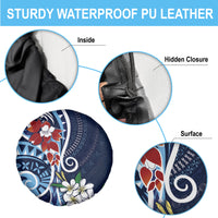 Bula Fiji Tagimaucia Mix Plumeria Masi Tapa Spare Tire Cover Blue LT7 - Polynesian Pride