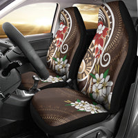 Bula Fiji Tagimaucia Mix Plumeria Masi Tapa Car Seat Cover Brown LT7 - Polynesian Pride