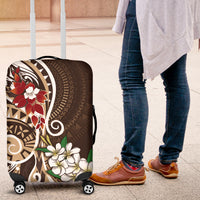 Bula Fiji Tagimaucia Mix Plumeria Masi Tapa Luggage Cover Brown LT7 Brown - Polynesian Pride