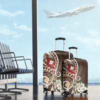 Bula Fiji Tagimaucia Mix Plumeria Masi Tapa Luggage Cover Brown LT7 - Polynesian Pride