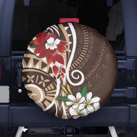 Bula Fiji Tagimaucia Mix Plumeria Masi Tapa Spare Tire Cover Brown LT7 - Polynesian Pride