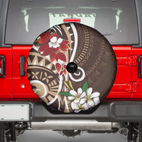 Bula Fiji Tagimaucia Mix Plumeria Masi Tapa Spare Tire Cover Brown LT7 - Polynesian Pride