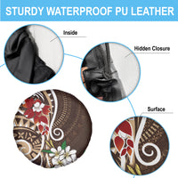 Bula Fiji Tagimaucia Mix Plumeria Masi Tapa Spare Tire Cover Brown LT7 - Polynesian Pride