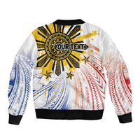 Philippines Independence Day Bomber Jacket Eagle Mix Filipino Flag Tribal Style