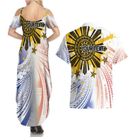 Philippines Independence Day Couples Matching Summer Maxi Dress and Hawaiian Shirt Eagle Mix Filipino Flag Tribal Style LT7 - Polynesian Pride