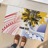 Philippines Independence Day Rubber Doormat Eagle Mix Filipino Flag Tribal Style
