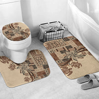 Talofa Samoa Mamanu Siapo Mix Malu Bathroom Set Classic Beige Frangipani and Turtles