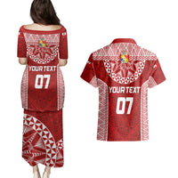 Personalised Tonga Rugby Couples Matching Puletasi Dress and Hawaiian Shirt Mate Ma'a Tonga Champions LT7 - Polynesian Pride