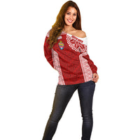 Personalised Tonga Rugby Off Shoulder Sweater Mate Ma'a Tonga Champions LT7 - Polynesian Pride