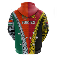Personalised Papua New Guinea Mix Penama Hoodie Tribal Patterns Half-Half Style LT7 - Polynesian Pride