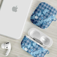 Blue Palaka Hawaii Cowboy Christmas AirPods Case Paniolo Mix Maile Lei - Polynesian Pride