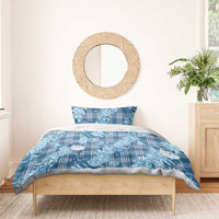 Blue Palaka Hawaii Cowboy Christmas Bedding Set Paniolo Mix Maile Lei - Polynesian Pride