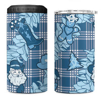 Blue Palaka Hawaii Cowboy Christmas 4 in 1 Can Cooler Tumbler Paniolo Mix Maile Lei - Polynesian Pride
