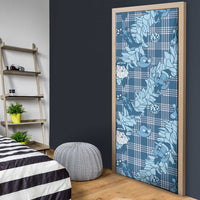 Blue Palaka Hawaii Cowboy Christmas Door Cover Paniolo Mix Maile Lei - Polynesian Pride