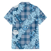 Blue Palaka Hawaii Cowboy Christmas Hawaiian Shirt Paniolo Mix Maile Lei - Polynesian Pride