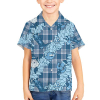Blue Palaka Hawaii Cowboy Christmas Hawaiian Shirt Paniolo Mix Maile Lei - Polynesian Pride