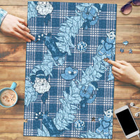 Blue Palaka Hawaii Cowboy Christmas Puzzle Paniolo Mix Maile Lei - Polynesian Pride
