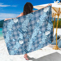 Blue Palaka Hawaii Cowboy Christmas Sarong Paniolo Mix Maile Lei - Polynesian Pride