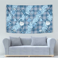 Blue Palaka Hawaii Cowboy Christmas Tapestry Paniolo Mix Maile Lei - Polynesian Pride