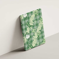 Green Palaka Hawaii Cowboy Christmas Canvas Wall Art Paniolo Mix Maile Lei - Polynesian Pride