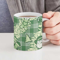 Green Palaka Hawaii Cowboy Christmas Ceramic Mug Paniolo Mix Maile Lei - Polynesian Pride