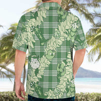 Green Palaka Hawaii Cowboy Christmas Hawaiian Shirt Paniolo Mix Maile Lei - Polynesian Pride