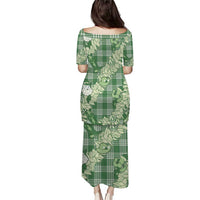 Green Palaka Hawaii Cowboy Christmas Puletasi Paniolo Mix Maile Lei - Polynesian Pride