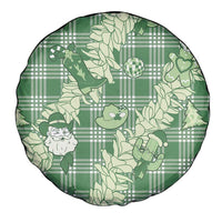 Green Palaka Hawaii Cowboy Christmas Spare Tire Cover Paniolo Mix Maile Lei - Polynesian Pride