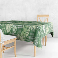 Green Palaka Hawaii Cowboy Christmas Tablecloth Paniolo Mix Maile Lei - Polynesian Pride