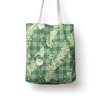 Green Palaka Hawaii Cowboy Christmas Tote Bag Paniolo Mix Maile Lei - Polynesian Pride