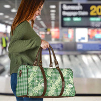 Green Palaka Hawaii Cowboy Christmas Travel Bag Paniolo Mix Maile Lei - Polynesian Pride