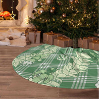 Green Palaka Hawaii Cowboy Christmas Tree Skirt Paniolo Mix Maile Lei - Polynesian Pride