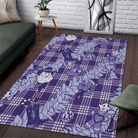 Purple Palaka Hawaii Cowboy Christmas Area Rug Paniolo Mix Maile Lei - Polynesian Pride